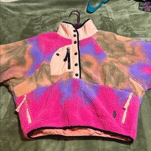 Free People Hit the Slopes Pullover Printed Fleece Jacket